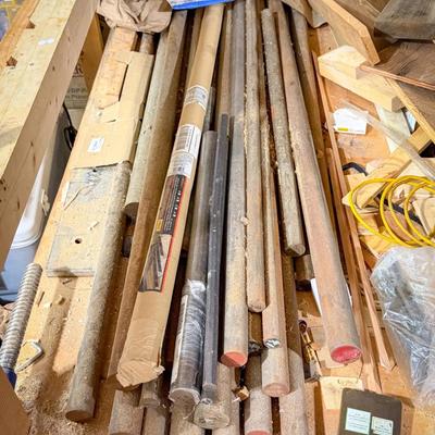 Large Collection of Milling Metal Rods - Most Around 5ft Long