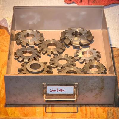Machine Shop Tool Drawer Labeled "Gear Cutters"