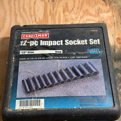Craftsman 12-piece SAE deep impact socket set (model 19440)