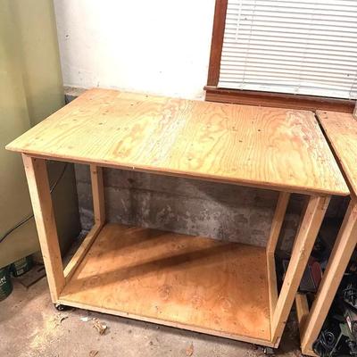 Wood Work Bench On Wheels