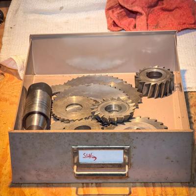 Machine Shop Tool Drawer Labeled "Slitting"