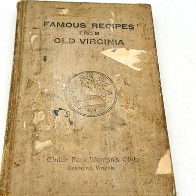 1935 Famous Recipes From Old Virginia Cook Book