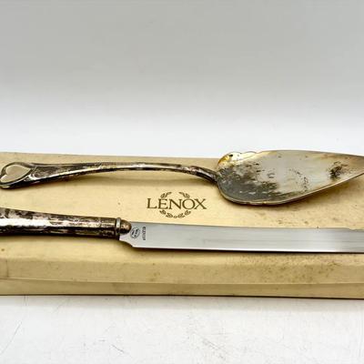 Lenox Silverplate Wedding Promises Dessert Set