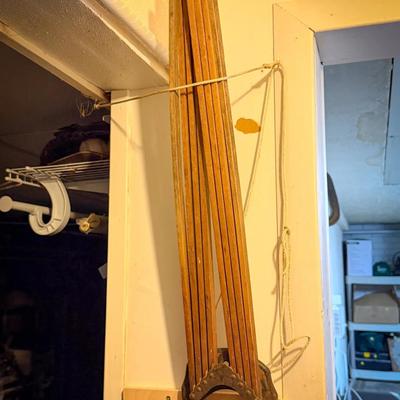 Vtg Popular Clothes Dryer Wood Rack 8 Folding Prong GEM Mfg. North Girard Pa.
