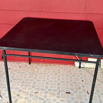 Black Folding Card Table 
