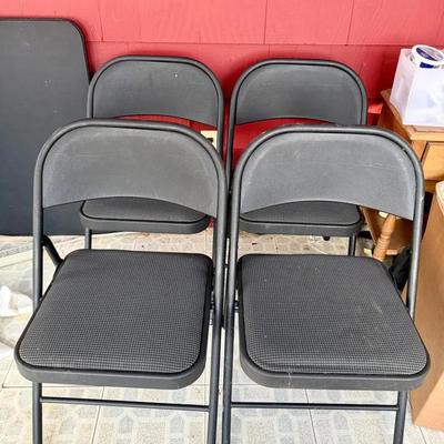 (4) Black Folding Chairs 