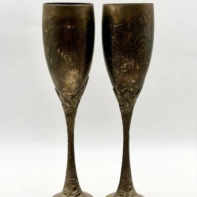 (2) Vintage Silverplate Goblets
