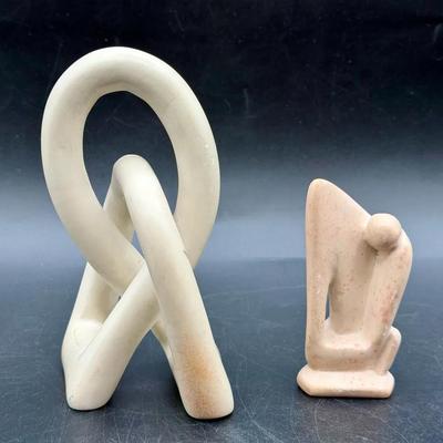 (2) Small Abstract Art Figural Statues