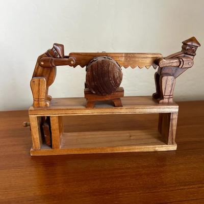 Vintage Handmade Sawing Clock Or Whirligig