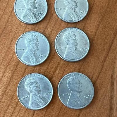 1943 Steel Pennies Set Of 6