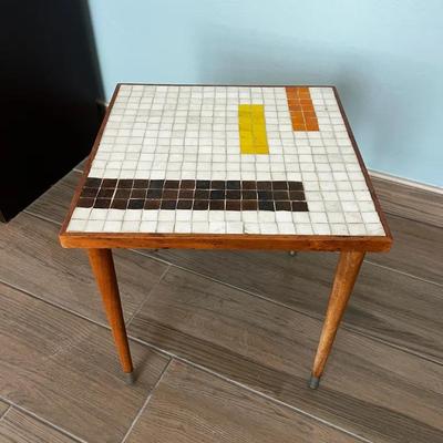 Midcentury Modern Tiled Side Table