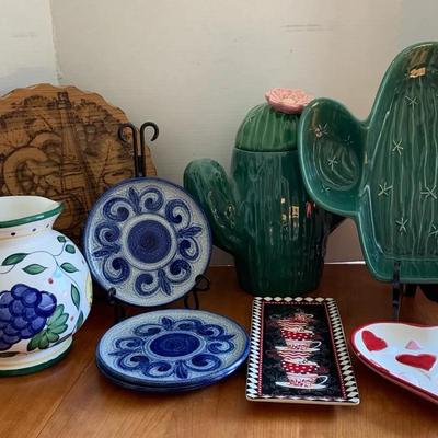 Cookie Jar And Decorative Kitchen  Items 