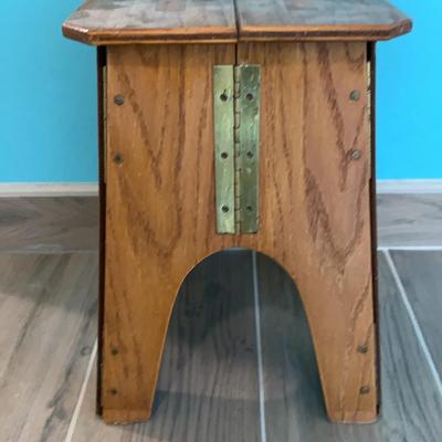 Vintage wooden Collapsible Foot Stool / Table 
