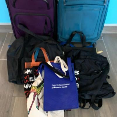 Lot Of 2 Suitcases And Misc Bags 