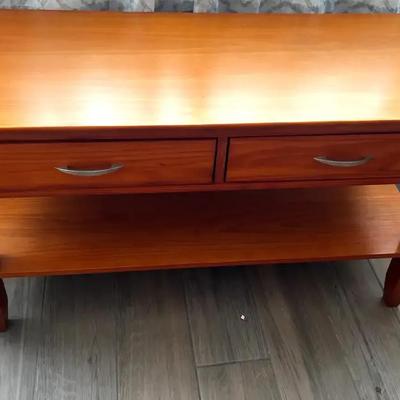 Wooden Side Table Small Buffet With 2 Drawers 