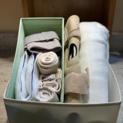 Lot Of Ace Bandages And Knee Brace 