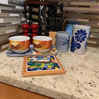 Sango Sangria Mugs And Serving Dish Set 