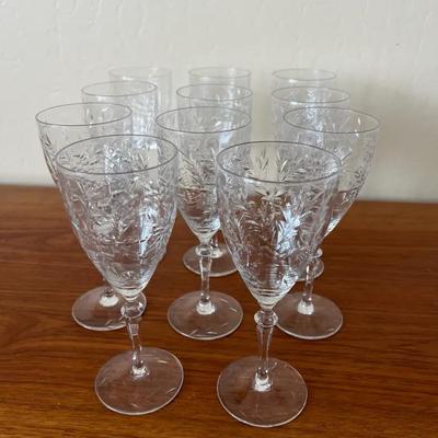 Set Of 11 Cut Crystal Wine Glasses