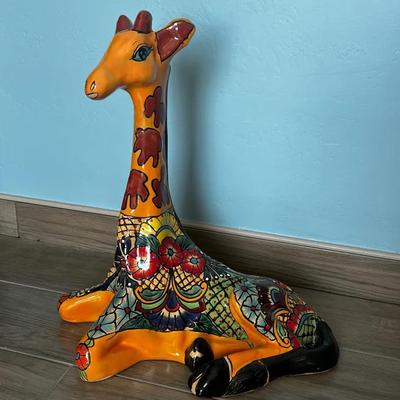 Large Talavera Giraffe Sculpture 