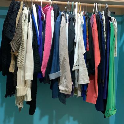 Woman’s Shirts, Sweaters, And Coats Size Medium-Large 