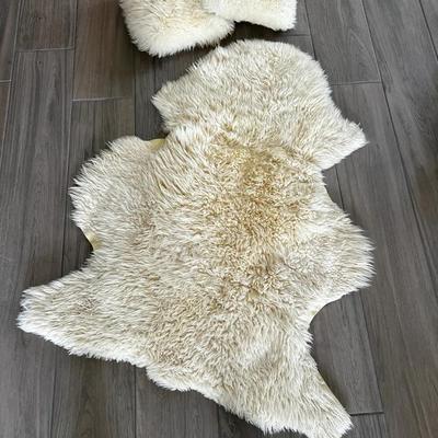Sheepskin Rug And Two Matching Pillows