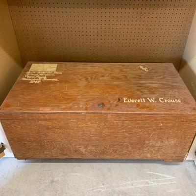 Large Wooden Pacific Naval Air Base Crate / Chest 1942