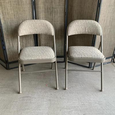 Two Padded Folding Chairs