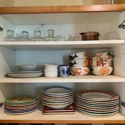 Decorated Dishes, Bowls, And Misc Kitchen Dishes