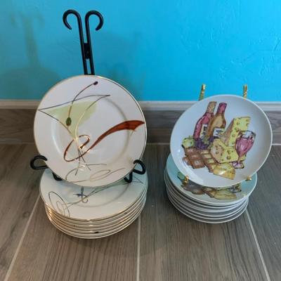 Decorative Appetizer Plates With 2 Stands 