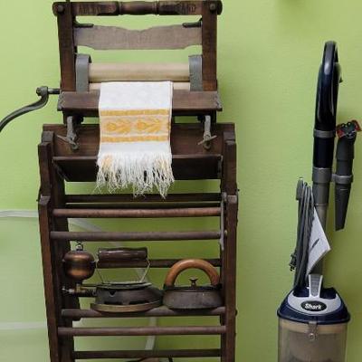 Sale Photo Thumbnail #36: Antique  clothes wringer and Shark Vaccuum