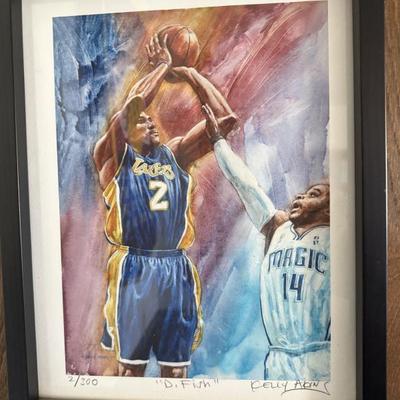 Signed sports Memoribilia art by Laguna Beach artist