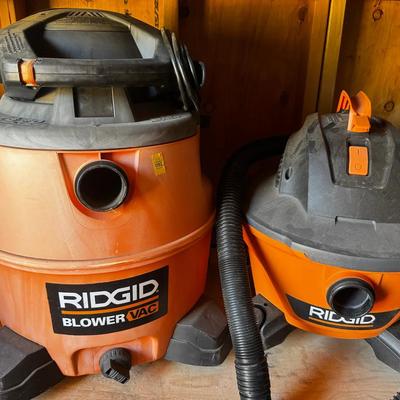 Two Rigid Shop Vacs - One Hose