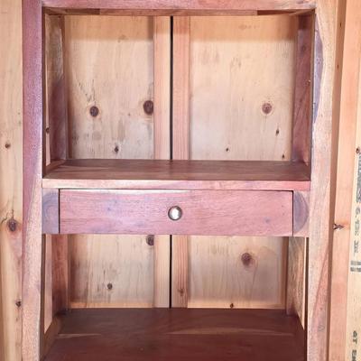 Indian Rosewood Ladder Shelf with Drawer