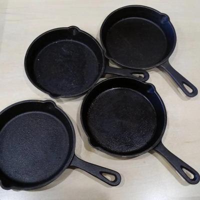 Set of Four Cast Iron Egg Pans
