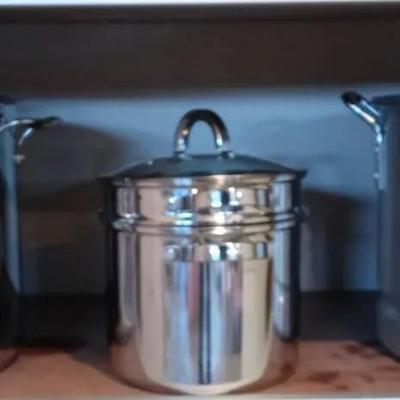 Large Cooking Pots and Double Boiler