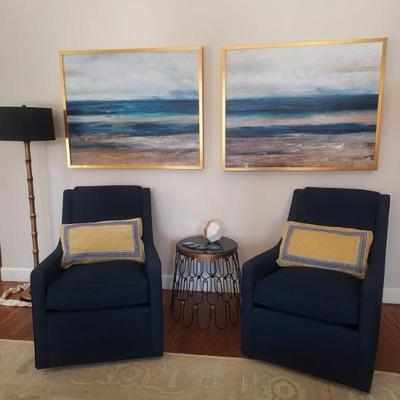 Sale Photo Thumbnail #3: Navy Norwalk chairs with pillows
