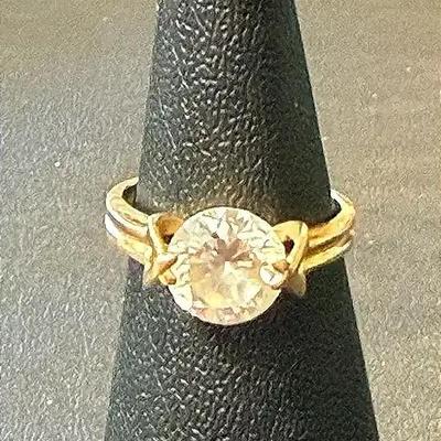 14K Gold CZ Band Ring, Size 5