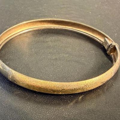 .925 Sterling Silver Two-Tone Hinge Bracelet 