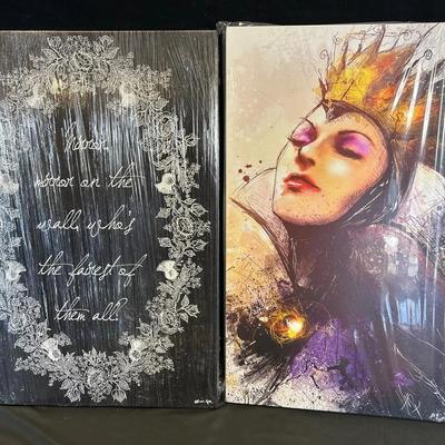 Disney’s ‘Evil Queen’ (1) + Oliver Gales ‘Mirror Mirror’ (1) Signed Canvas Prints 