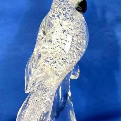 Murano Style Glass Cockatoo