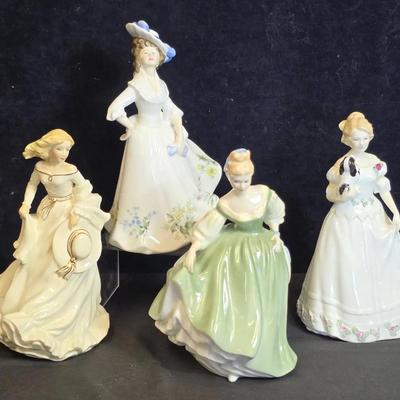 Royal Daulton Bone China Porcelain Lady Figurines (4)