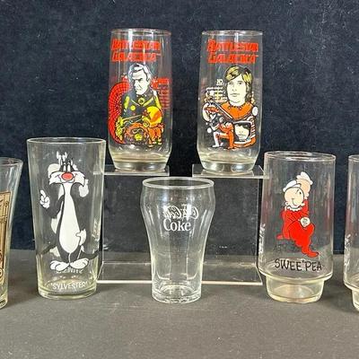 Universal Studios (2), Pepsi (1) + Coca Cola (6) Promotional Glasses
