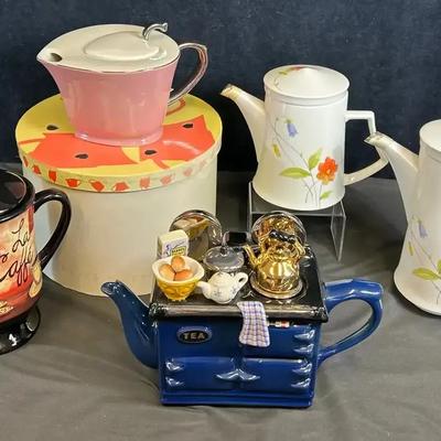 Mikasa Bone China Tea Pots (2) + Ceramic Tea Pots (3)