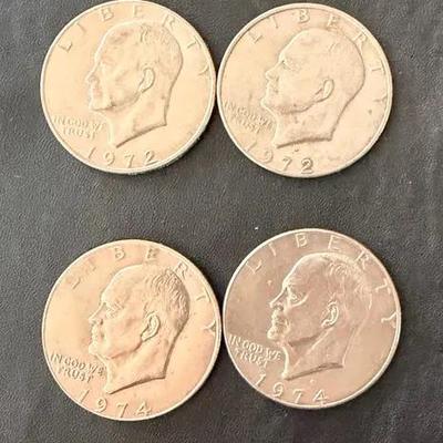 $1 Eisenhower (6) + Eisenhower Bicentennial (2) Coins