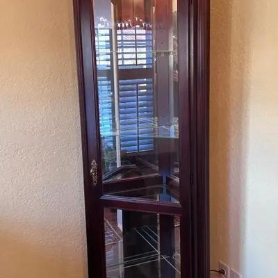 Illuminated Furniture Lighted Corner Curio Cabinet