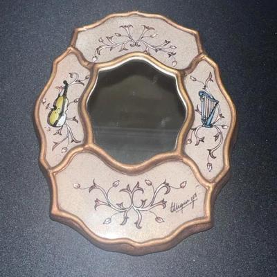 Peruvian Hand-Painted Wooden Mirror