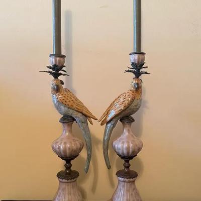 Meander Parrot Candle Holders