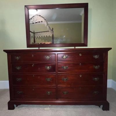 8-drawer Dresser with Mirror & Keys - Authentic Reproduction by Craftique Mebane