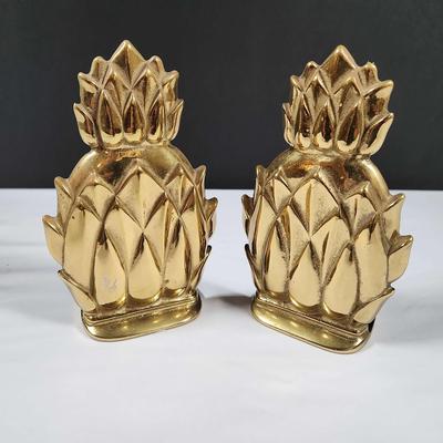 Newport Brass Pienapple Book Ends 