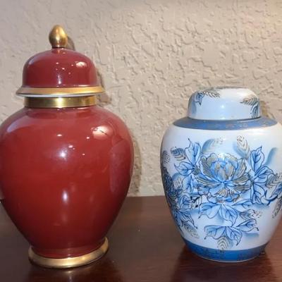 Fitz and Floyd Japanese Style Ginger Jar and Jar made in Japan